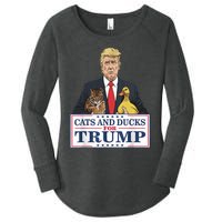 Cats And Ducks For Trump 2024 Kittens And Ducks For Trump Women's Perfect Tri Tunic Long Sleeve Shirt