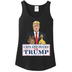 Cats And Ducks For Trump 2024 Kittens And Ducks For Trump Ladies Essential Tank