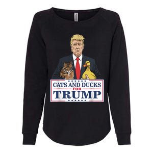 Cats And Ducks For Trump 2024 Kittens And Ducks For Trump Womens California Wash Sweatshirt