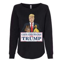 Cats And Ducks For Trump 2024 Kittens And Ducks For Trump Womens California Wash Sweatshirt