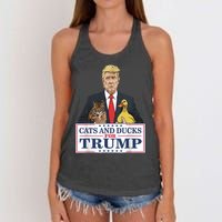 Cats And Ducks For Trump 2024 Kittens And Ducks For Trump Women's Knotted Racerback Tank