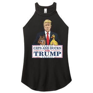 Cats And Ducks For Trump 2024 Kittens And Ducks For Trump Women's Perfect Tri Rocker Tank