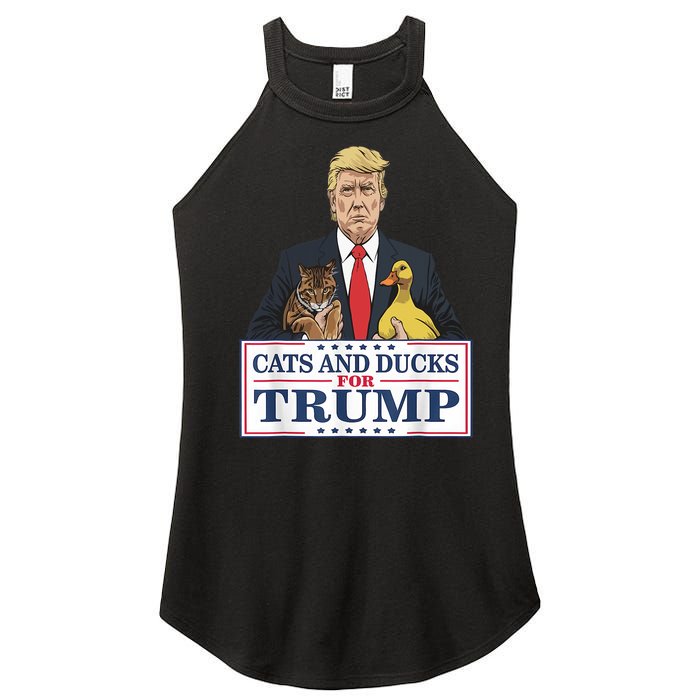 Cats And Ducks For Trump 2024 Kittens And Ducks For Trump Women's Perfect Tri Rocker Tank