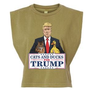 Cats And Ducks For Trump 2024 Kittens And Ducks For Trump Garment-Dyed Women's Muscle Tee