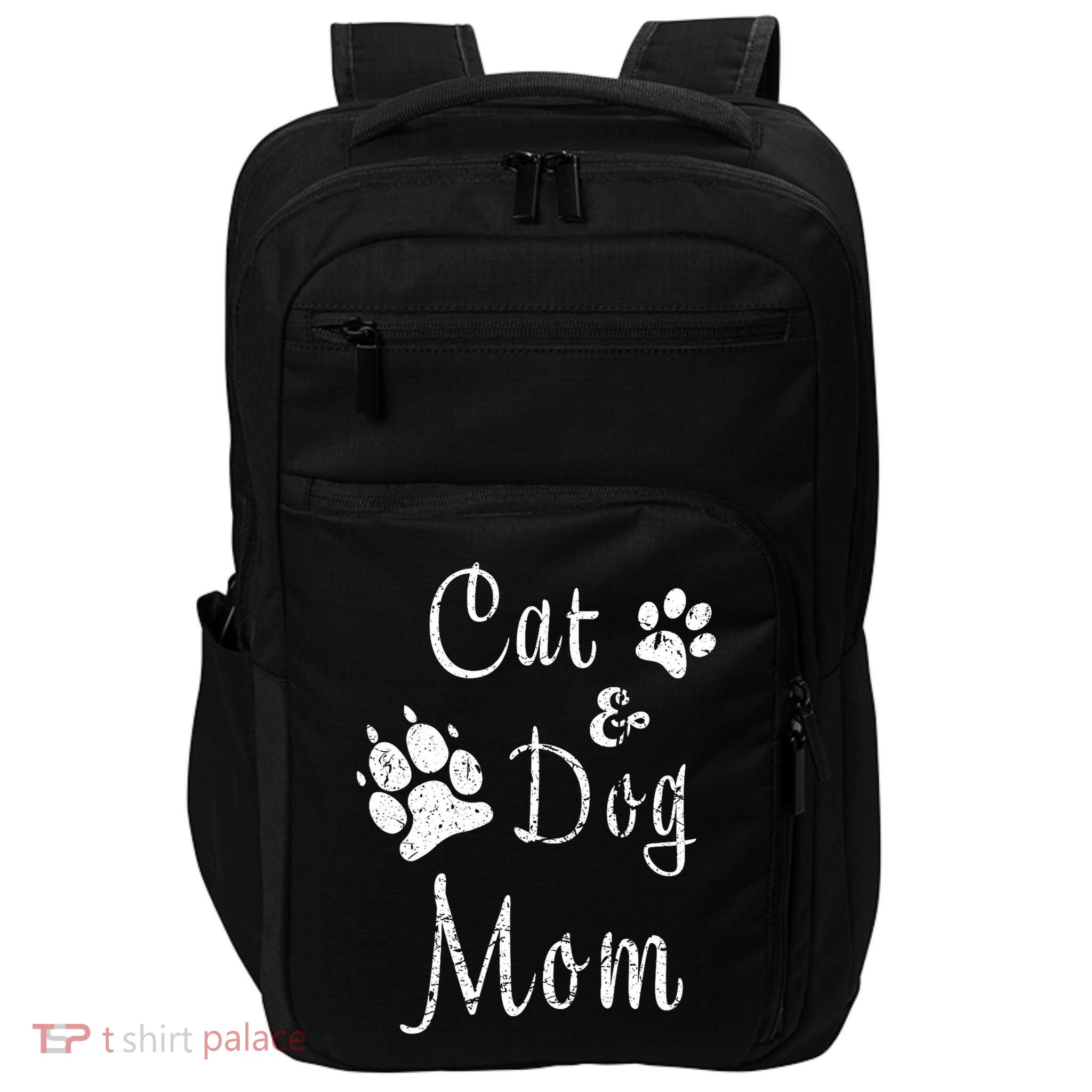 Cat And Dog Mom Kitten And Puppy Mama Kitty And Pup Mother Impact Tech Backpack
