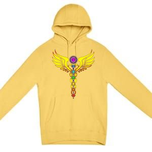 Caduceus With 7 Chakras Premium Pullover Hoodie