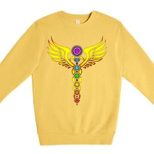 Caduceus With 7 Chakras Premium Crewneck Sweatshirt