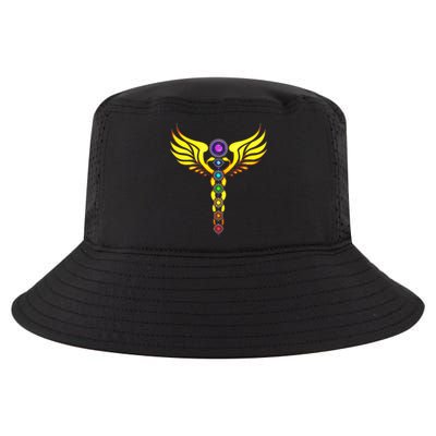 Caduceus With 7 Chakras Cool Comfort Performance Bucket Hat