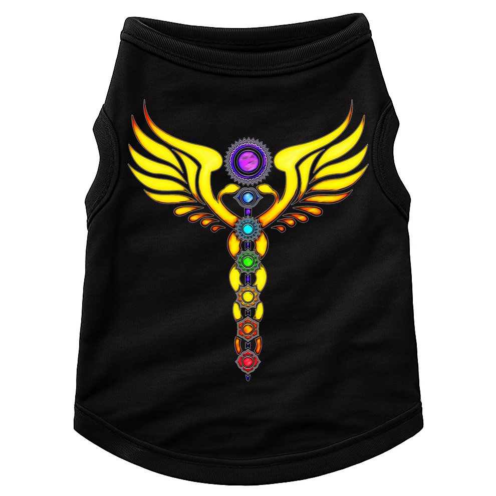 Caduceus With 7 Chakras Doggie Tank