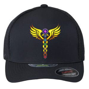 Caduceus With 7 Chakras Flexfit Unipanel Trucker Cap