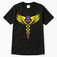 Caduceus With 7 Chakras Tall T-Shirt
