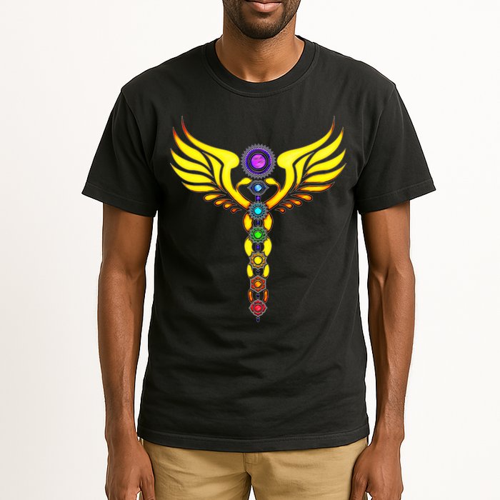 Caduceus With 7 Chakras Tall T-Shirt