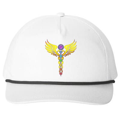 Caduceus With 7 Chakras Snapback Five-Panel Rope Hat