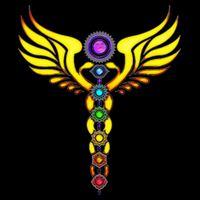 Caduceus With 7 Chakras 16 in Basic Backpack