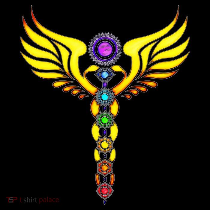 Caduceus With 7 Chakras Bag