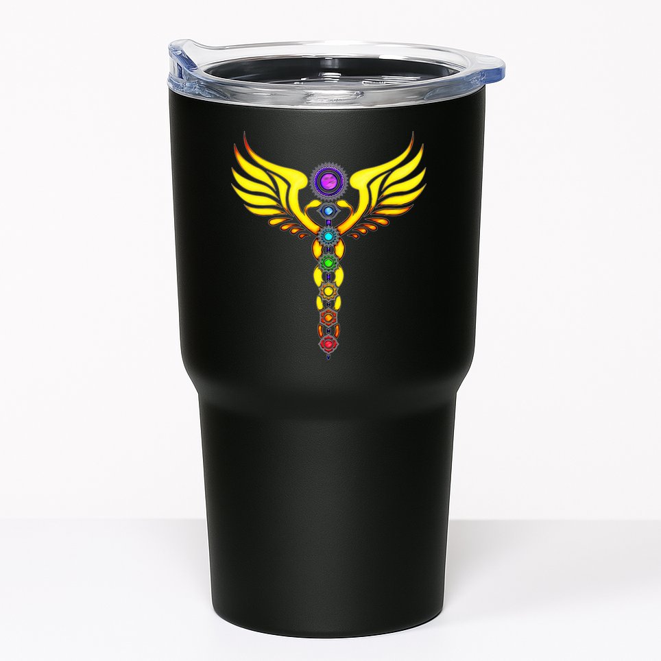 Caduceus With 7 Chakras Tumbler