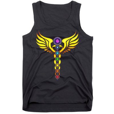 Caduceus With 7 Chakras Tank Top