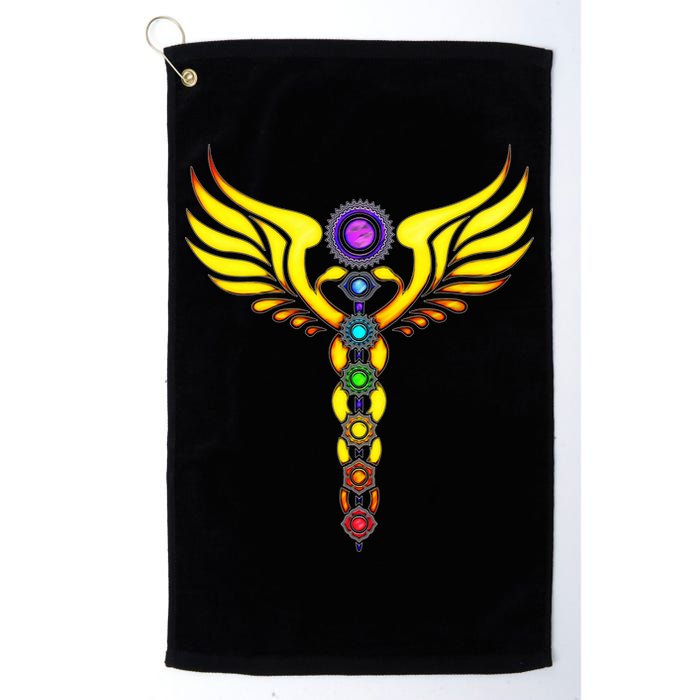 Caduceus With 7 Chakras Golf Towel