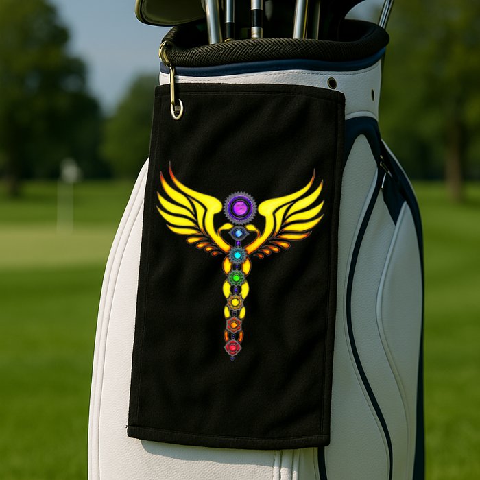 Caduceus With 7 Chakras Golf Towel