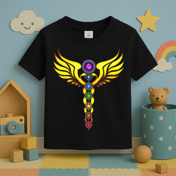 Caduceus With 7 Chakras Toddler T-Shirt