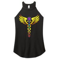 Caduceus With 7 Chakras Women's Perfect Tri Rocker Tank