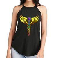 Caduceus With 7 Chakras Women's Perfect Tri Rocker Tank