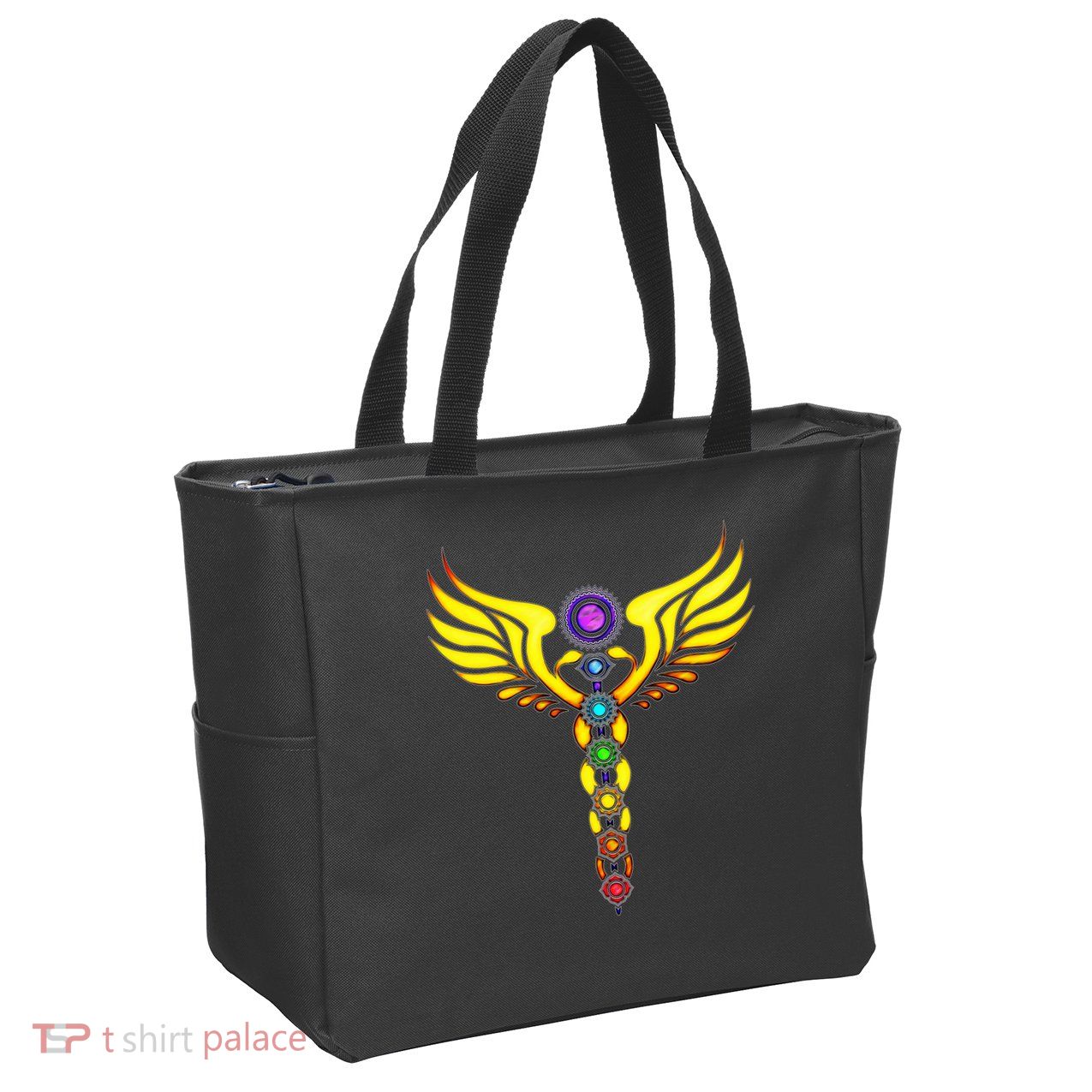 Caduceus With 7 Chakras Zip Tote Bag