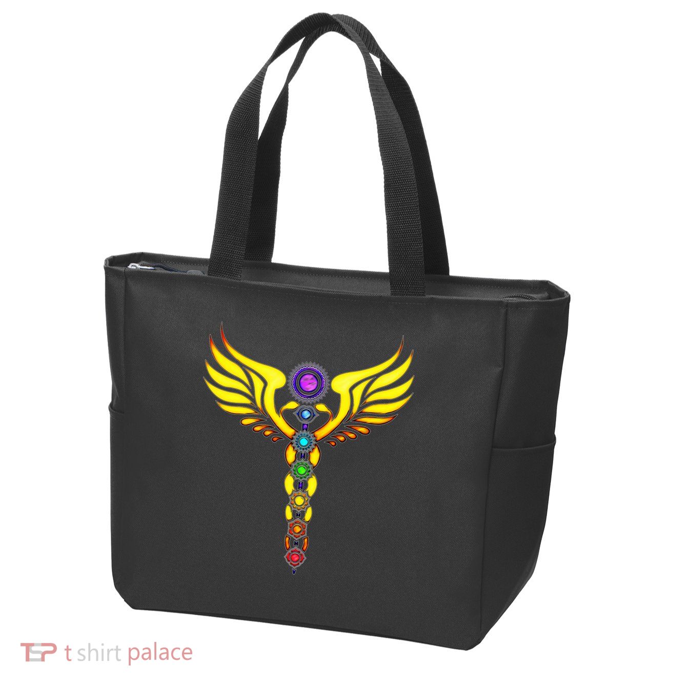 Caduceus With 7 Chakras Zip Tote Bag