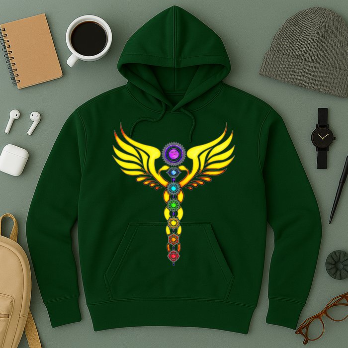 Caduceus With 7 Chakras Hoodie
