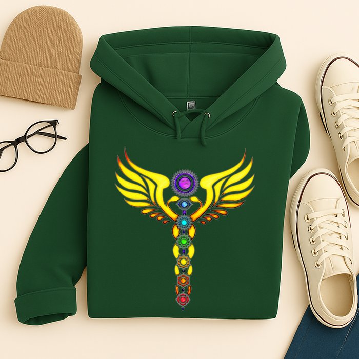 Caduceus With 7 Chakras Hoodie