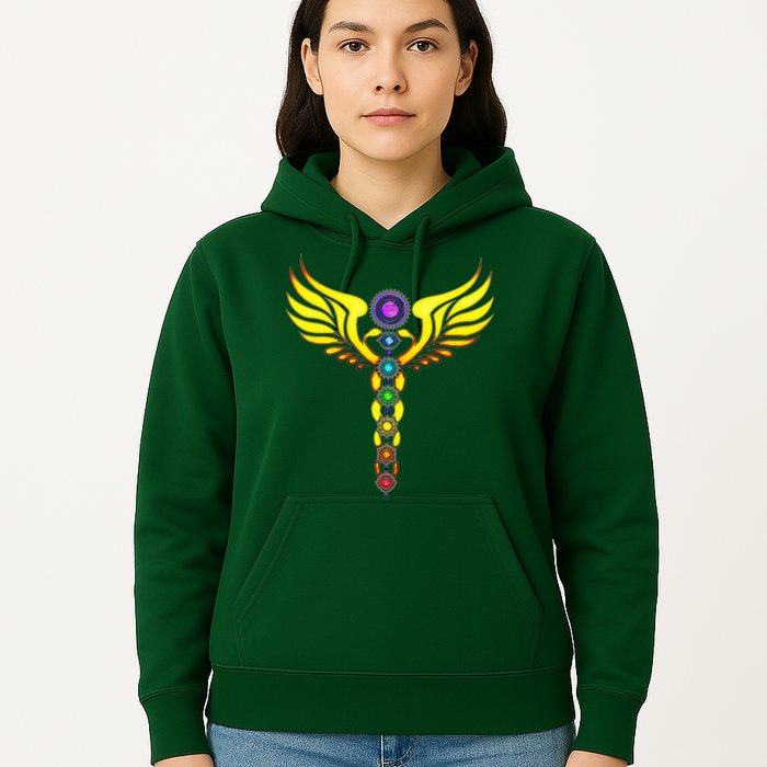 Caduceus With 7 Chakras Hoodie