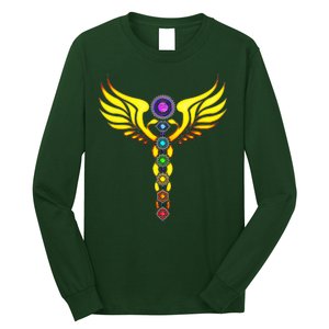 Caduceus With 7 Chakras Long Sleeve Shirt