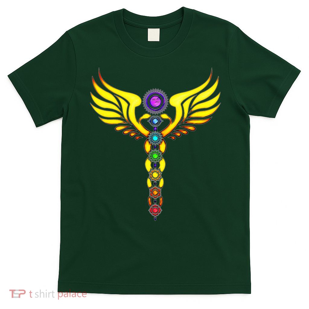 Caduceus With 7 Chakras T-Shirt