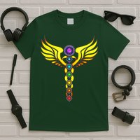 Caduceus With 7 Chakras T-Shirt