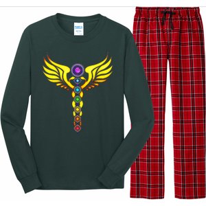 Caduceus With 7 Chakras Long Sleeve Pajama Set