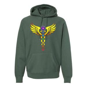 Caduceus With 7 Chakras Premium Hoodie