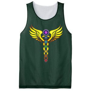 Caduceus With 7 Chakras Mesh Reversible Basketball Jersey Tank