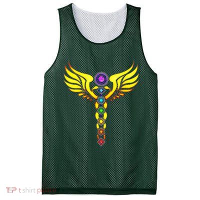 Caduceus With 7 Chakras Mesh Reversible Basketball Jersey Tank