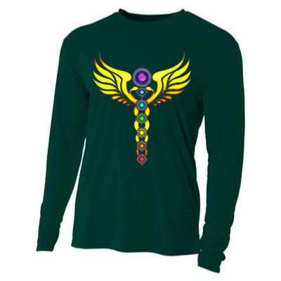 Caduceus With 7 Chakras Cooling Performance Long Sleeve Crew