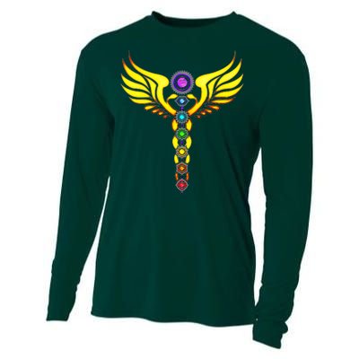 Caduceus With 7 Chakras Cooling Performance Long Sleeve Crew