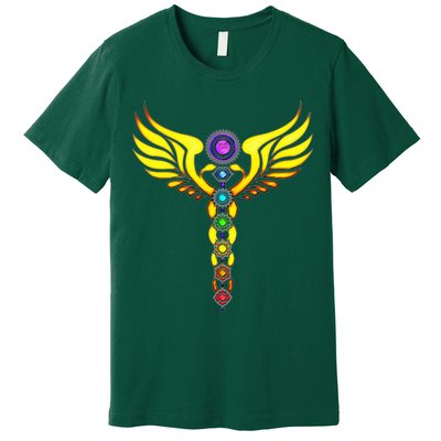 Caduceus With 7 Chakras Premium T-Shirt