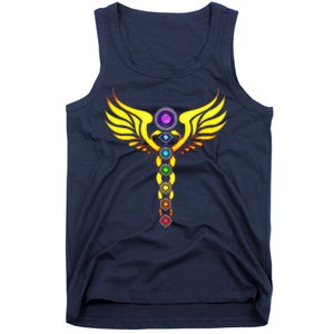 Caduceus With 7 Chakras Tank Top