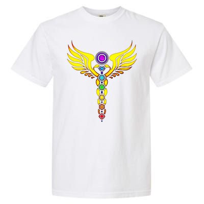 Caduceus With 7 Chakras Garment-Dyed Heavyweight T-Shirt