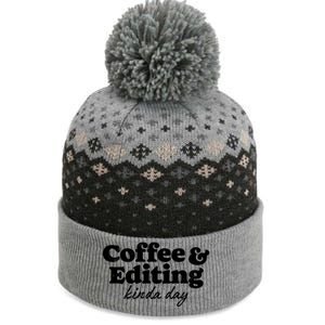 Coffee And Editing Kinda Day Photography Photographer Camera Cool Gift The Baniff Cuffed Pom Beanie