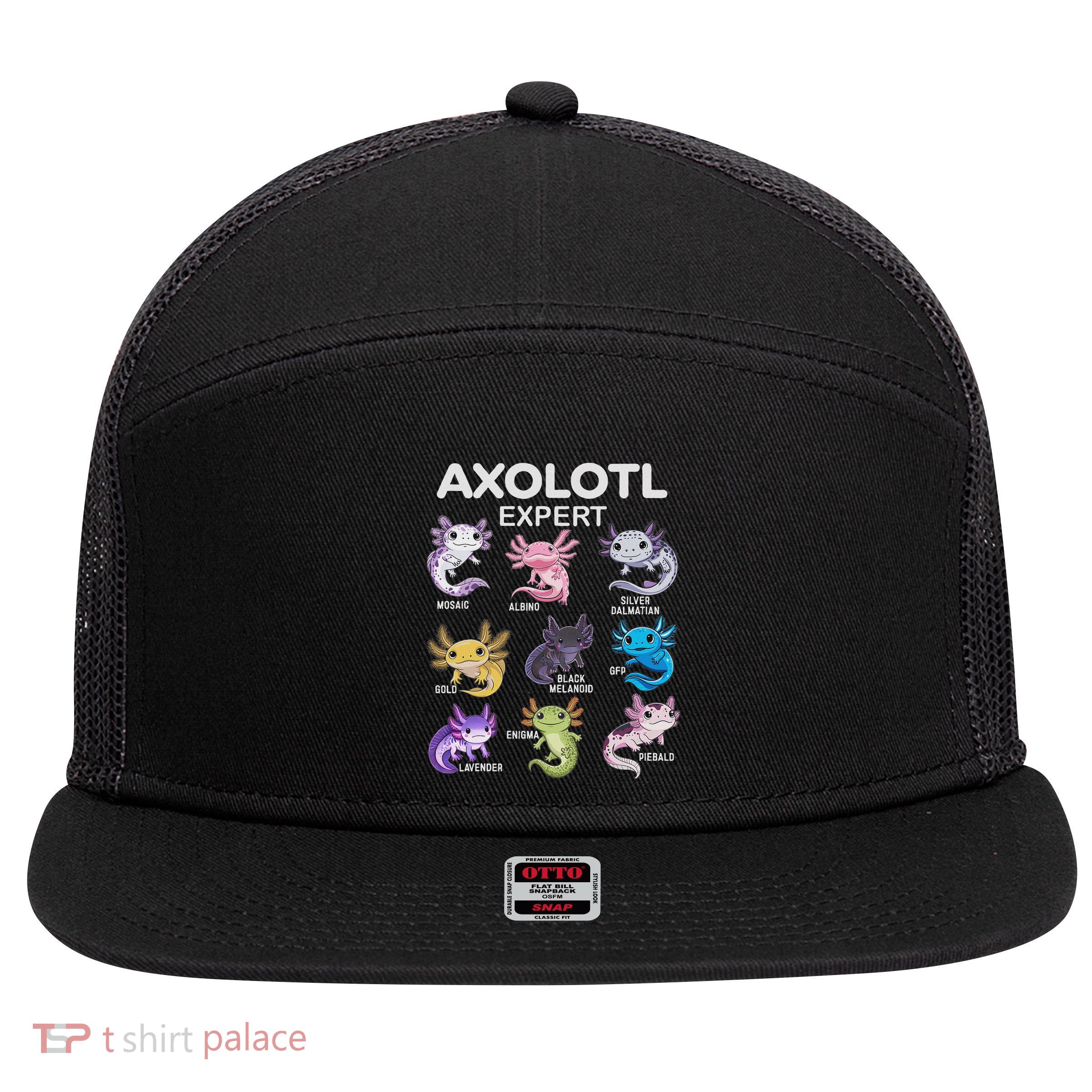 Cute Axolotl Expert 7 Panel Mesh Trucker Snapback Hat