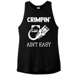 Crimpin AinT Easy Funny Network Systems Engineer Ladies PosiCharge Tri-Blend Wicking Tank