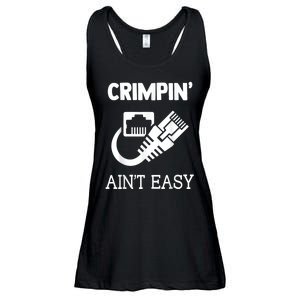 Crimpin AinT Easy Funny Network Systems Engineer Ladies Essential Flowy Tank