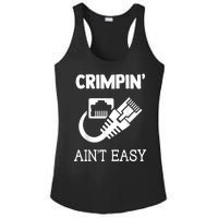 Crimpin AinT Easy Funny Network Systems Engineer Ladies PosiCharge Competitor Racerback Tank