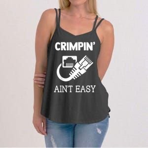 Crimpin AinT Easy Funny Network Systems Engineer Women's Strappy Tank