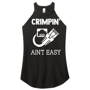 Crimpin AinT Easy Funny Network Systems Engineer Women's Perfect Tri Rocker Tank